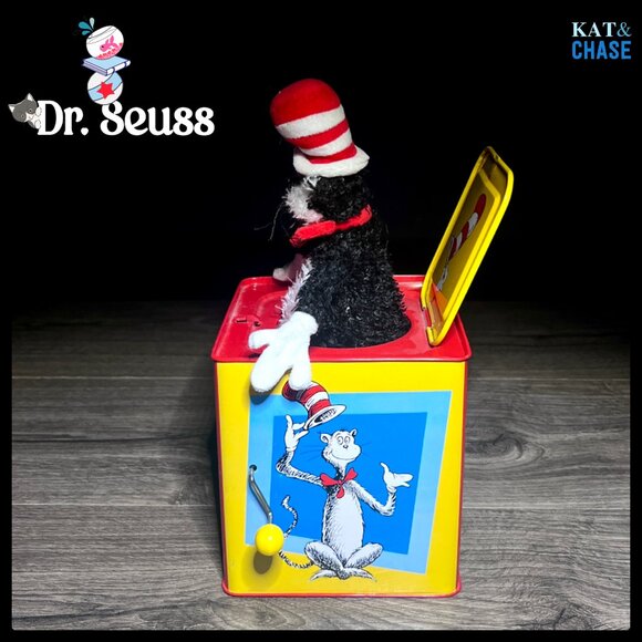 Sold Dr. Seuss Cat In The Hat Jack In The Box Schylling Tin Toy Wind Up Tested - Picture 7 of 12